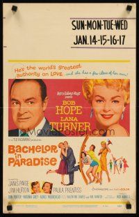 3x009 BACHELOR IN PARADISE WC '61 world's greatest lover Bob Hope romances sexy Lana Turner!