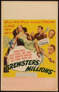 3x017 BREWSTER'S MILLIONS WC '45 Dennis O'Keefe has to spend a million in 30 days, great art!