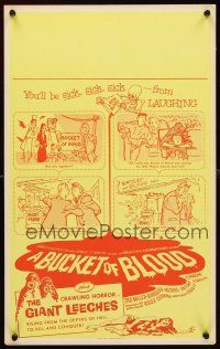 3x018 BUCKET OF BLOOD/GIANT LEECHES Benton WC '59 you'll be sick sick sick from LAUGHING!