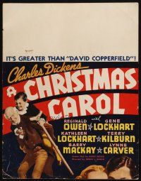 3x026 CHRISTMAS CAROL WC '38 Charles Dickens holiday classic, Reginald Owen as Scrooge!