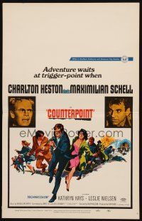 3x030 COUNTERPOINT WC '68 Charlton Heston, Maximilian Schell, adventure waits at trigger point!