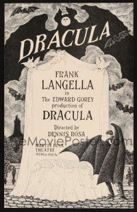 3x037 DRACULA stage play WC '77 cool vampire horror art by producer Edward Gorey!