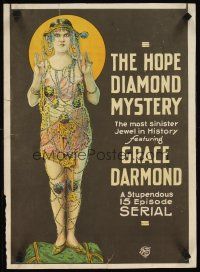 3x065 HOPE DIAMOND MYSTERY WC '21 full-length stone litho art of Grace Darmond in wonderful outfit