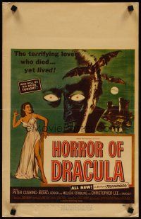 3x066 HORROR OF DRACULA WC '58 Hammer, cool vampire monster & sexy girl artwork by Joseph Smith!