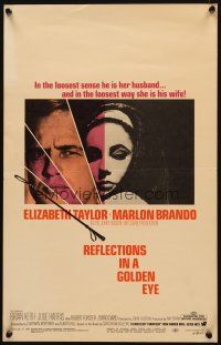 3x114 REFLECTIONS IN A GOLDEN EYE WC '67 Huston, cool image of Elizabeth Taylor & Marlon Brando!