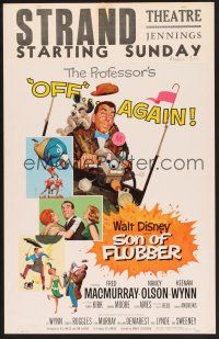 3x128 SON OF FLUBBER WC '63 Walt Disney, art of absent-minded professor Fred MacMurray!