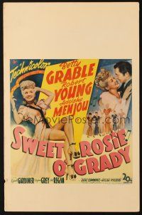 3x134 SWEET ROSIE O'GRADY WC '43 sexy full-length Betty Grable, Robert Young, Adolphe Menjou