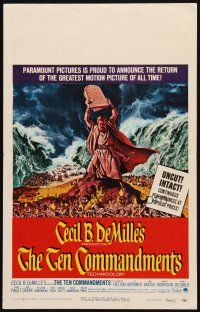 3x137 TEN COMMANDMENTS WC R66 Cecil B. DeMille classic, art of Charlton Heston with tablets!