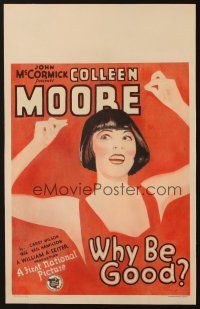 3x153 WHY BE GOOD WC '29 cool art of carefree flapper Colleen Moore snapping her fingers!