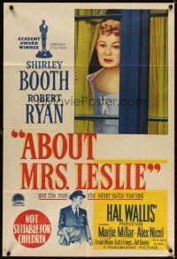 3y359 ABOUT MRS. LESLIE Aust 1sh '54 Shirley Booth, Robert Ryan, the man she never quite married!