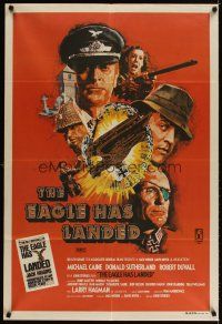 3y375 EAGLE HAS LANDED Aust 1sh '77 art of Michael Caine, Donald Sutherland, Robert Duvall in WWII