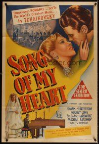 3y406 SONG OF MY HEART Aust 1sh '48 romantic biography of Russian composer Tchaikovsky!