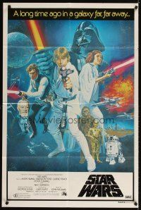 3y409 STAR WARS Aust 1sh '77 George Lucas classic sci-fi epic, great art by Chantrell!