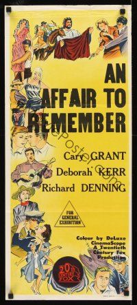3y430 20TH CENTURY FOX stock Aust daybill 1950s Cary Grant & Deborah Kerr, Affair to Remember!