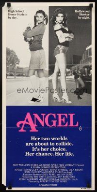 3y448 ANGEL Aust daybill '83 high school honor student by day, Hollywood hooker by night!