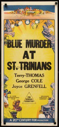 3y482 20TH CENTURY FOX Aust stock daybill 1950s film-making border art, Blue Murder at St Trinians!