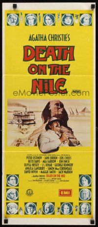 3y551 DEATH ON THE NILE Aust daybill '78 Peter Ustinov, Agatha Christie, different Sphinx image!