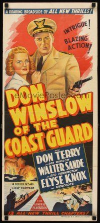 3y566 DON WINSLOW OF THE COAST GUARD Aust daybill '43 Don Terry fights the Japanese during WWII!