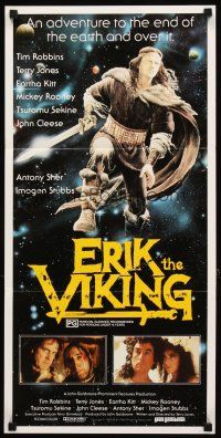 3y580 ERIK THE VIKING Aust daybill '89 Tim Robbins in title role, John Cleese, Eartha Kitt!