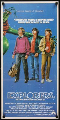 3y585 EXPLORERS Aust daybill '85 directed by Joe Dante, adventure begins in your own back yard!