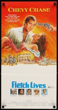 3y605 FLETCH LIVES Aust daybill '89 Chevy Chase, Julianne Phillips, Gone With the Wind parody art!