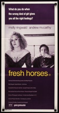 3y617 FRESH HORSES Aust daybill '88 Molly Ringwald, Andrew McCarthy, love doesn't have to last!