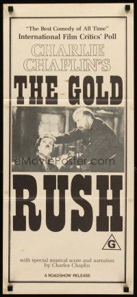 3y643 GOLD RUSH Aust daybill R70s gold mining in the Yukon, Charlie Chaplin classic!