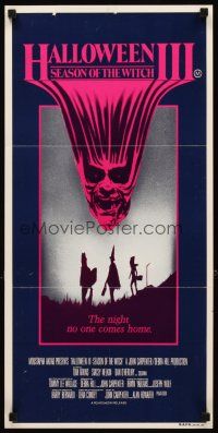 3y662 HALLOWEEN III Aust daybill '82 Season of the Witch, horror sequel, cool horror image!