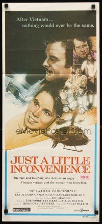 3y713 JUST A LITTLE INCONVENIENCE Aust daybill '79 James Stacy, skier loses arm & leg in Vietnam!