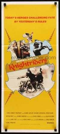 3y721 KNIGHTRIDERS Aust daybill '81 George A. Romero, Ed Harris on medieval motorcycle!