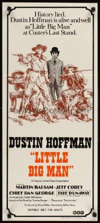3y741 LITTLE BIG MAN Aust daybill '71 Dustin Hoffman is the most neglected hero in history!