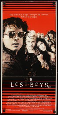 3y745 LOST BOYS Aust daybill '87 teen vampire Kiefer Sutherland, directed by Joel Schumacher!