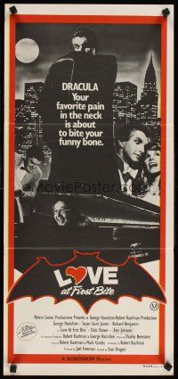 3y747 LOVE AT FIRST BITE Aust daybill '79 AIP, wacky vampire image of George Hamilton as Dracula!