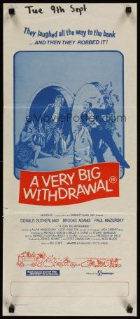 3y762 MAN, A WOMAN & A BANK Aust daybill '79 Donald Sutherland, Brooke Adams & Paul Mazursky!