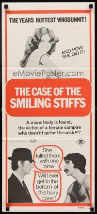 3y911 CASE OF THE FULL MOON MURDERS Aust daybill '75 The Case of the Smiling Stiffs, Harry Reems!