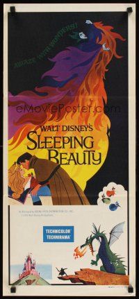 3y925 SLEEPING BEAUTY Aust daybill R1970s Walt Disney cartoon fairy tale fantasy classic!
