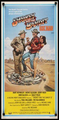 3y927 SMOKEY & THE BANDIT II Aust daybill '80 Goozee art of Burt Reynolds, Jackie Gleason & Field!