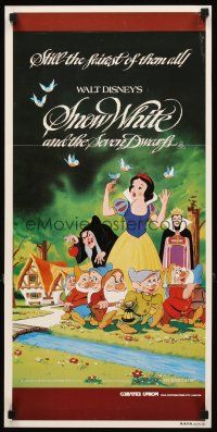 3y931 SNOW WHITE & THE SEVEN DWARFS Aust daybill R83 Walt Disney animated cartoon fantasy classic!