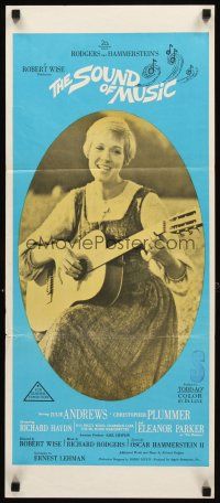 3y939 SOUND OF MUSIC Aust daybill '65 classic, great image of Julie Andrews playing guitar!