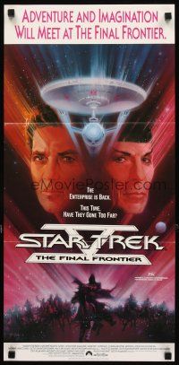 3y954 STAR TREK V Aust daybill '89 The Final Frontier, William Shatner & Leonard Nimoy by Peak!