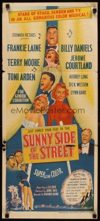 3y968 SUNNY SIDE OF THE STREET Aust daybill '51 Frankie Laine, Billy Daniels & Terry Moore!