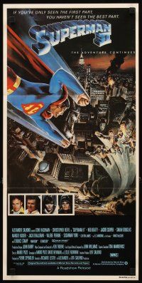 3y971 SUPERMAN II Aust daybill '81 Christopher Reeve, Terence Stamp, cool art by Goozee!