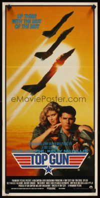 3y984 TOP GUN Aust daybill '86 great image of Tom Cruise & Kelly McGillis, Navy fighter jets!