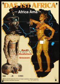 3y178 AFRICA UNCENSORED German '72 Africa ama, full-length nude in mondo documentary!