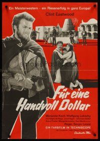 3y236 FISTFUL OF DOLLARS German '65 Sergio Leone, different image of Clint Eastwood!