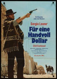 3y237 FISTFUL OF DOLLARS German R73 Sergio Leone, different image of Clint Eastwood!