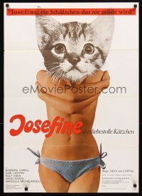 3y277 LOLITA German '69 bizarre image of sexy topless woman with cat head!