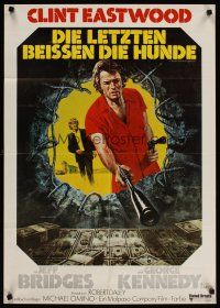 3y331 THUNDERBOLT & LIGHTFOOT German '74 artwork of Clint Eastwood with HUGE guns!