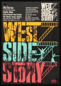 3y344 WEST SIDE STORY German '62 Academy Award winning classic musical, different Degen art!