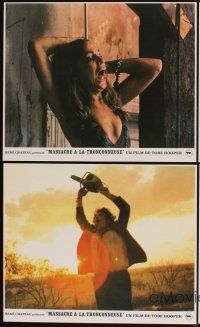 3y126 TEXAS CHAINSAW MASSACRE 10 French LCs '82 Tobe Hooper cult classic slasher horror!